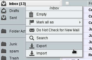  export webmail mailbox