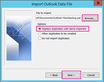 pst file to outlook