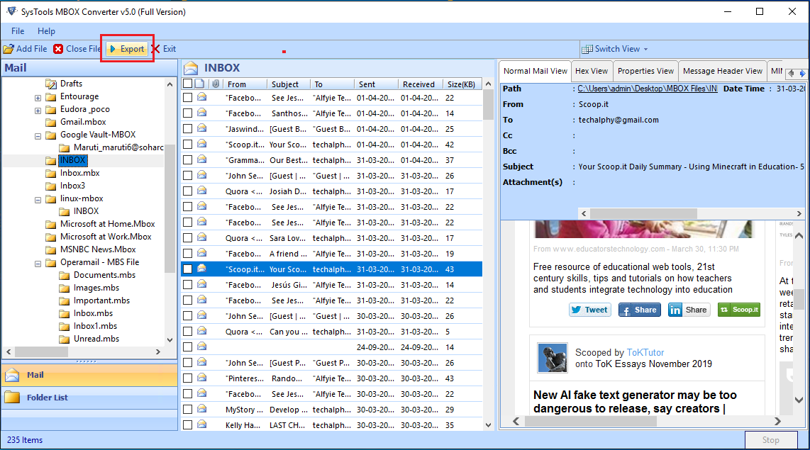 export thunderbird email export thunderbird email